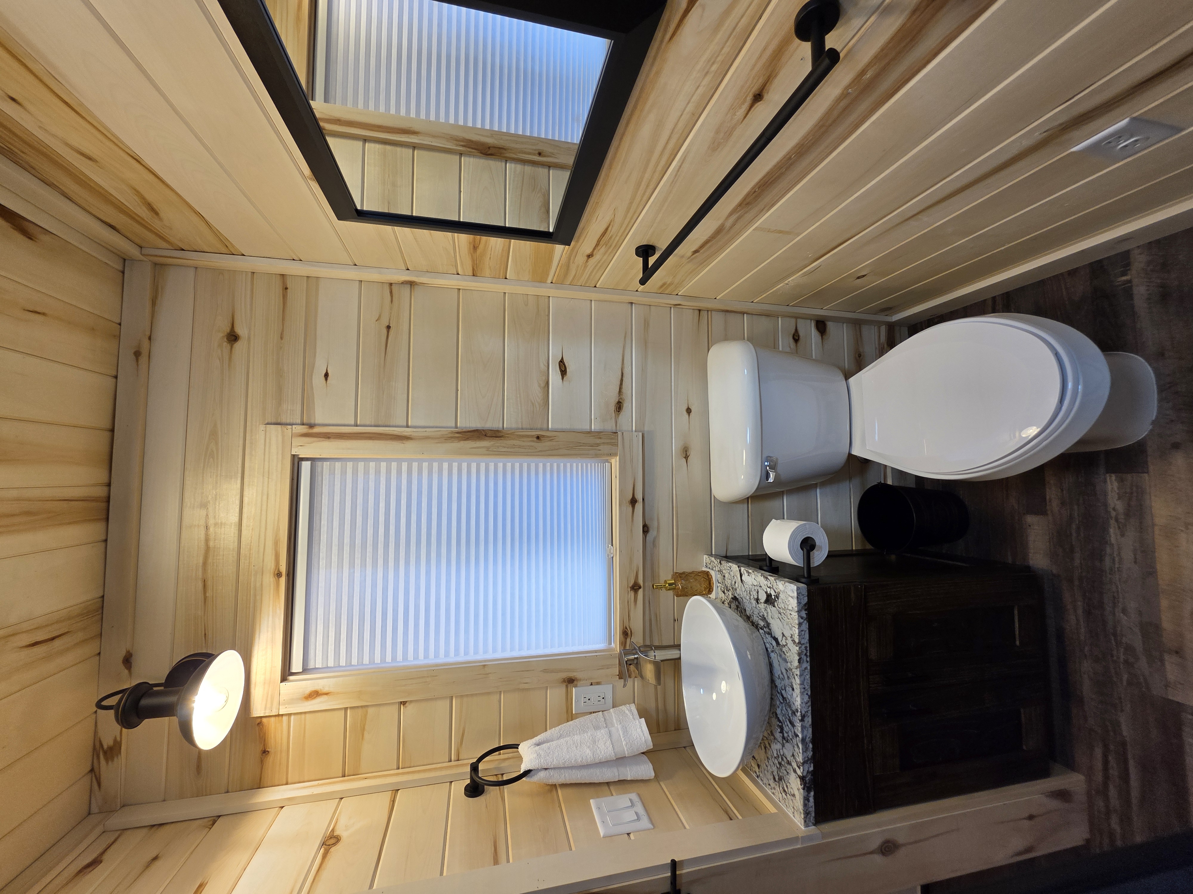 Bathroom vanity in Peach Cobbler Cabin